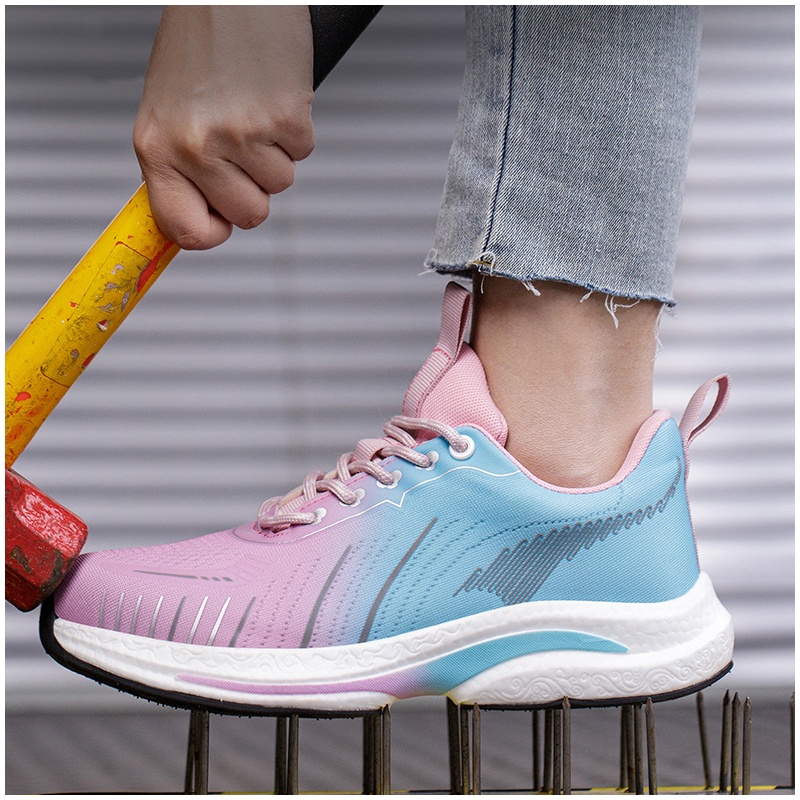 Work Boot Steel Toe - Calçados femininos respiráveis com biqueira de