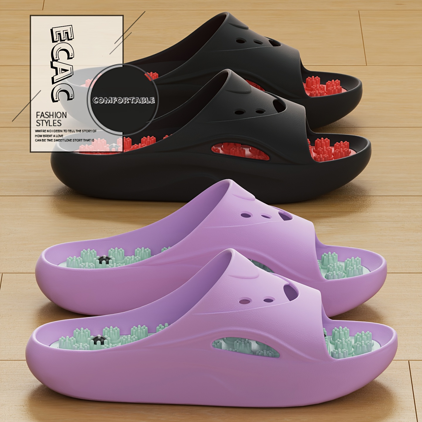Men'S Shoes To Women'S Size - Chinelos de Massagem EVA para Mulheres