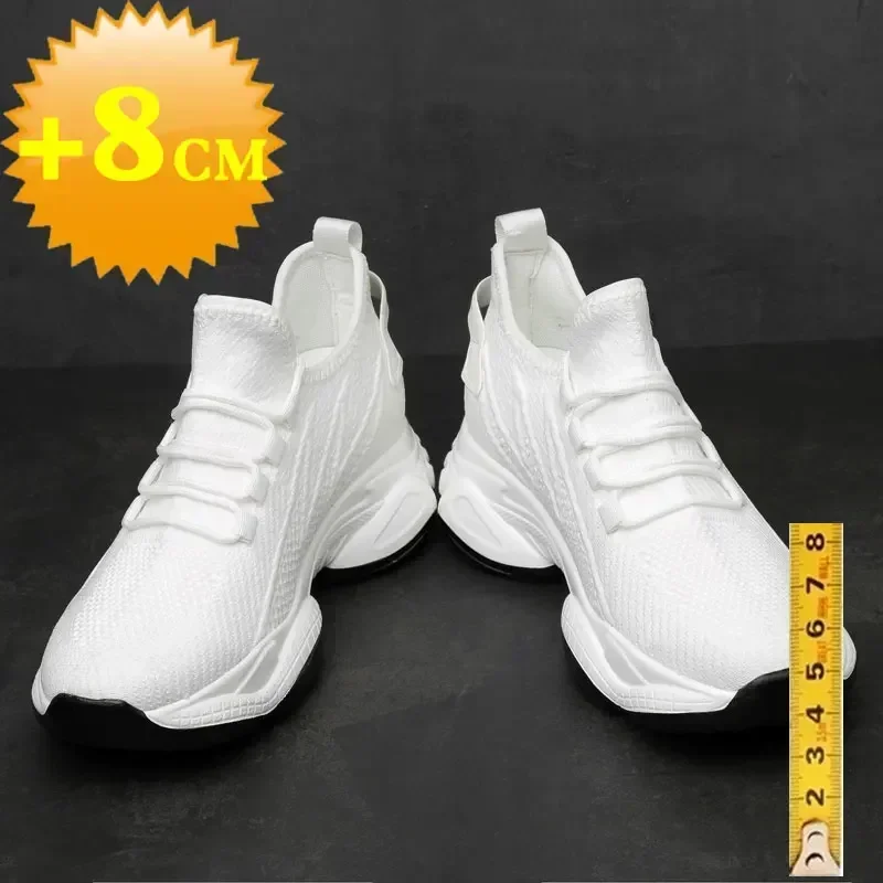 Men Shoes Size Chart - Crescente tênis masculino casual aumentando sapatos