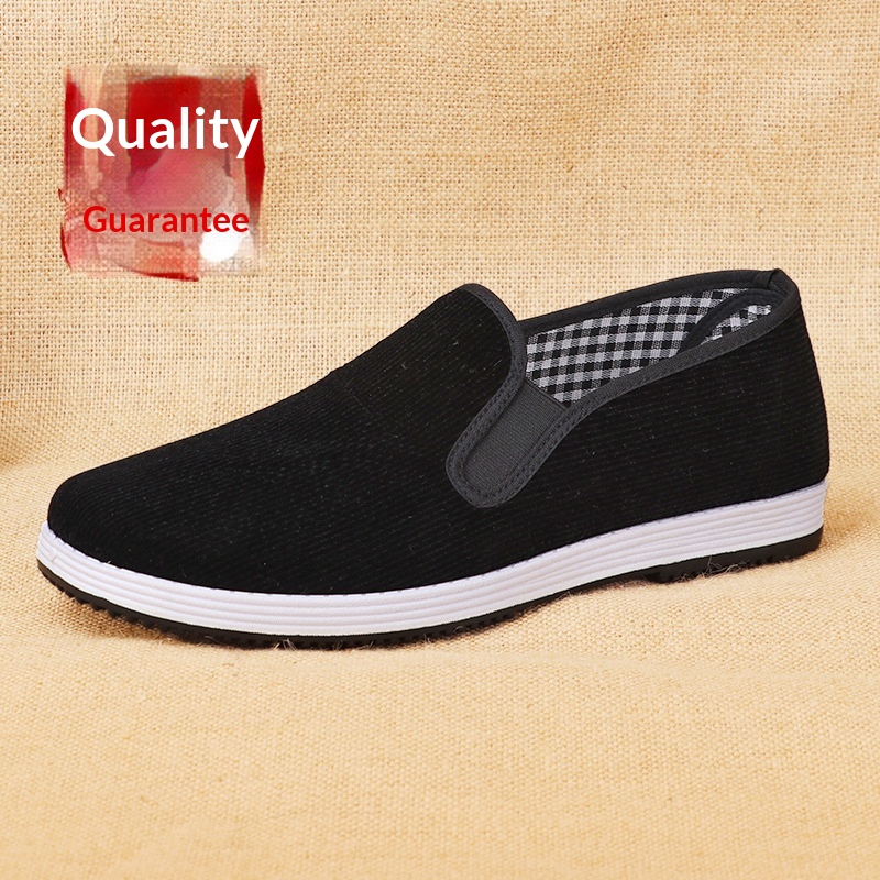 Men Shoes Black - Sapatos de tecido pretos slip-on Old