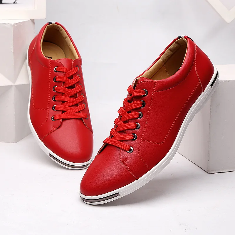 Boat Shoe Leather - Homens Size38-48 casual respirável branco tênis