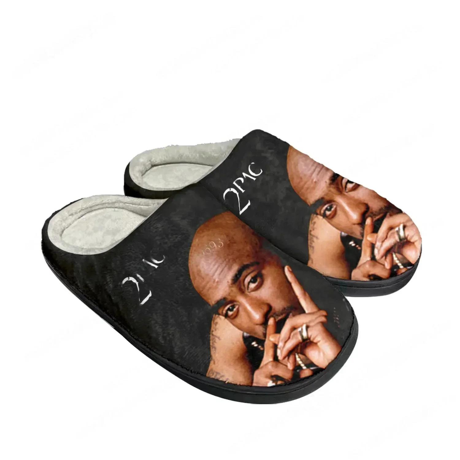 Men Shoes Black - Chinelo Térmico Personalizado de Algodão 2Pac