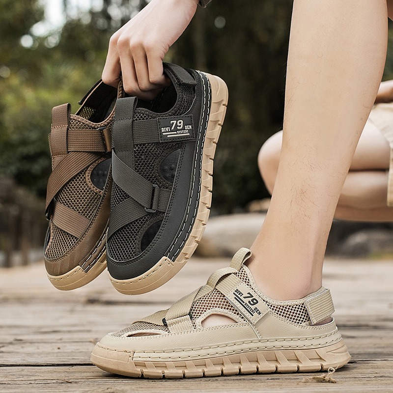 Sandal Sport Outdoor - Sandálias masculinas de verão, sandálias respiráveis