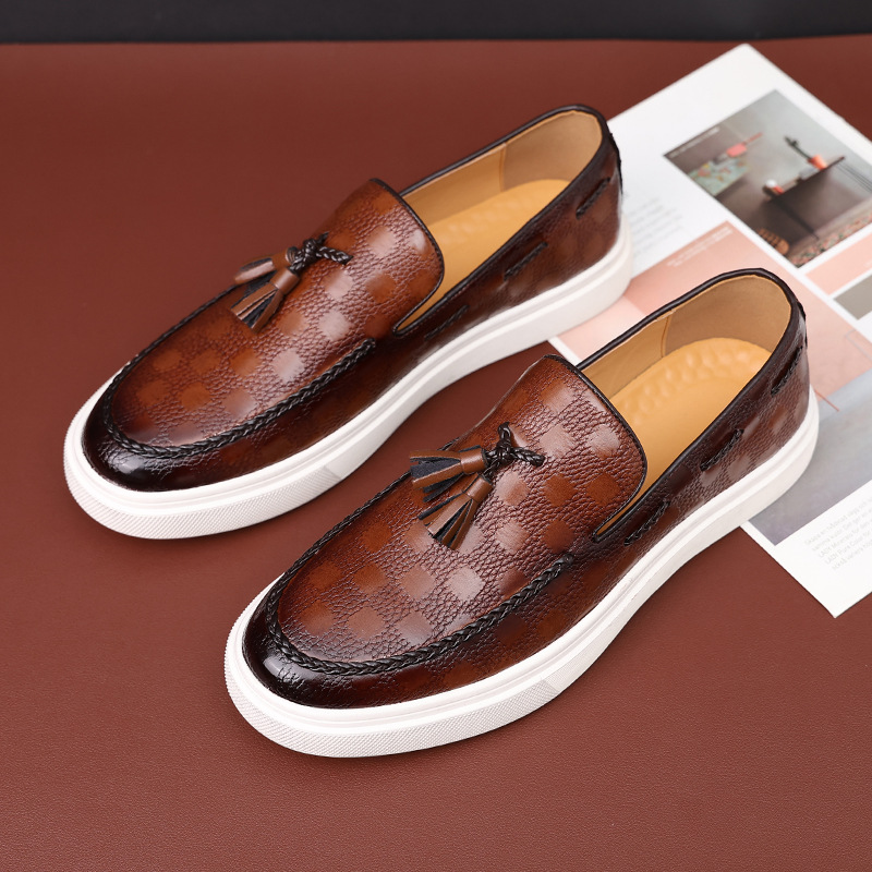 Boat Shoe Leather - Moda masculina sapatos casuais de couro