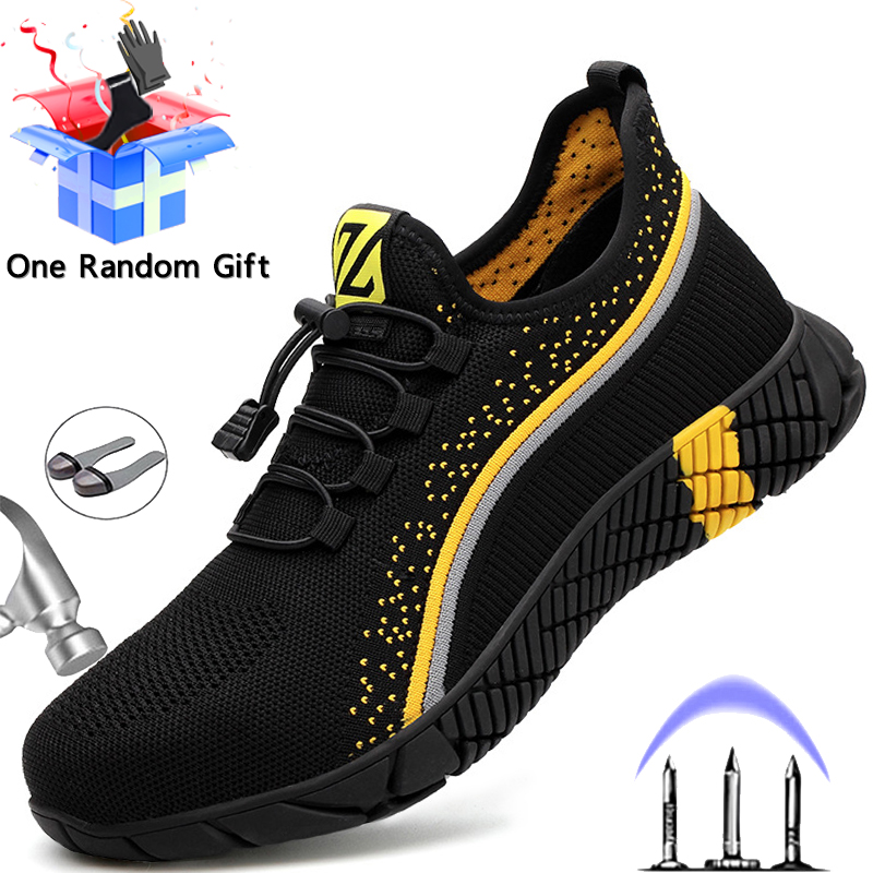 Work Boot Steel Toe - MJYTHF-Sapatos Indestrutíveis para Homens, Tênis de