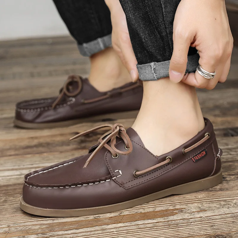 Mocassins de couro genuíno de  - Boat Shoe Leather avaliação e preço