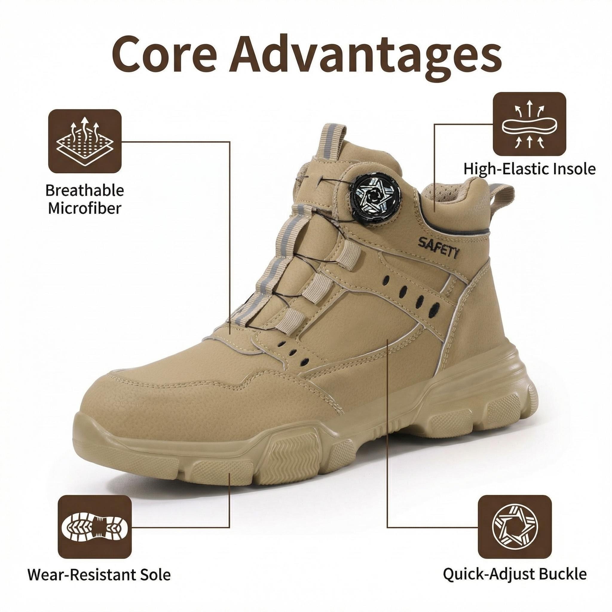 Botas de mineração indestrutív - Work Boot Steel Toe avaliação e preço