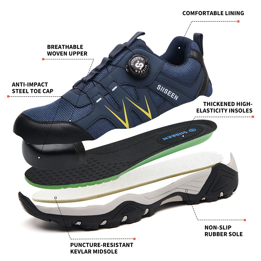 Sapatos de segurança masculino - Work Boot Steel Toe avaliação e preço