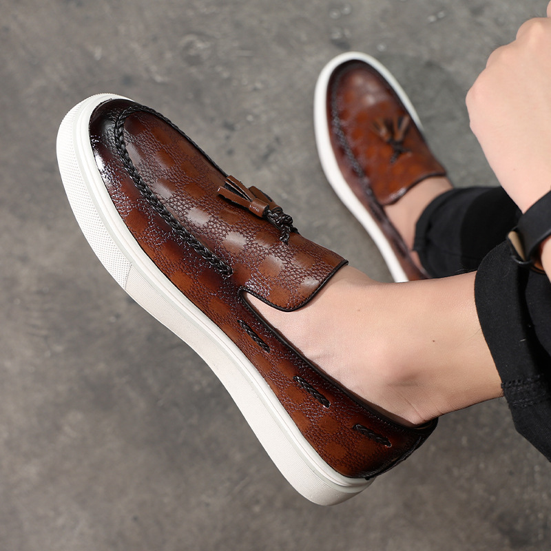 Moda masculina sapatos casuais - Boat Shoe Leather avaliação e preço